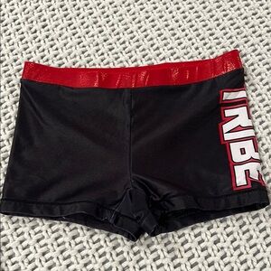 YL Black and Red REBEL Athletic Shorts